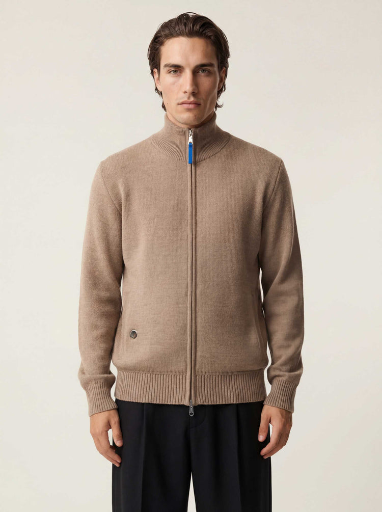 The Everyday Zip Through Jumper Fawn Brown Image