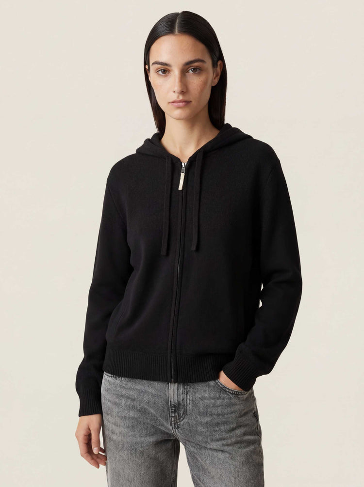 The Signature Merino Zip Hoodie Anthracite Black Image