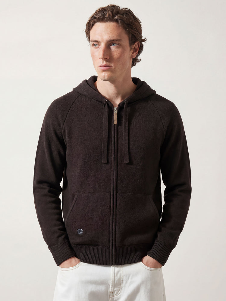 The Knitted Zip Hoodie Anthracite Black Image