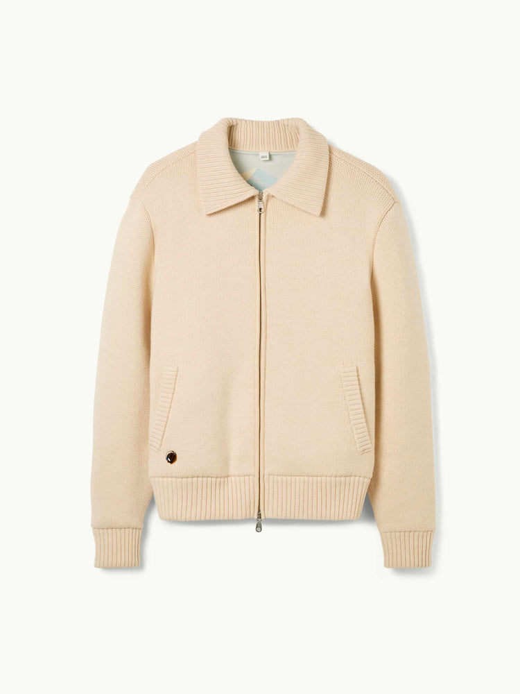 The Knitted Bomber Almond White Image