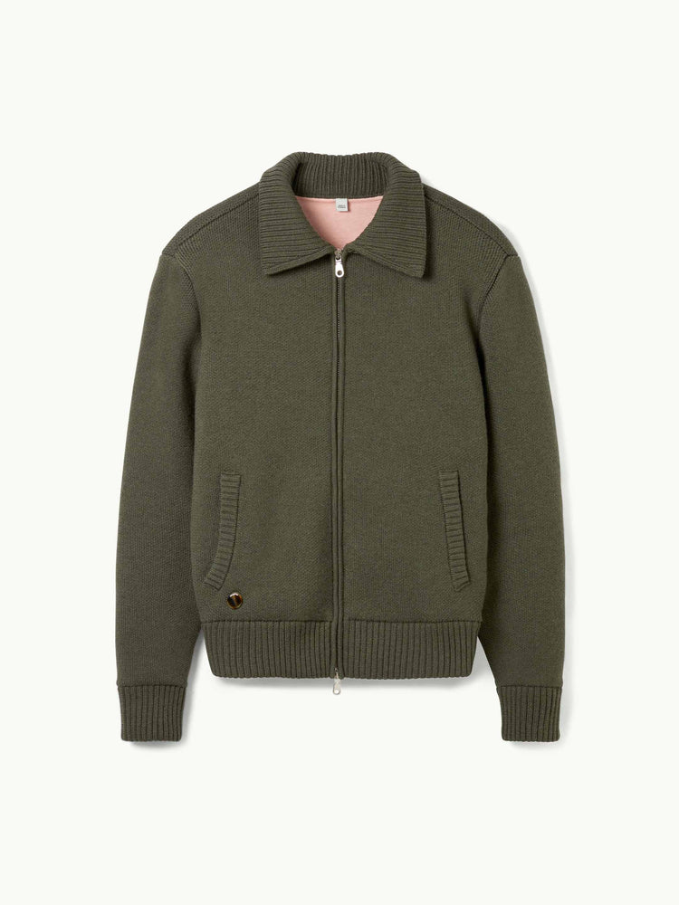 The Knitted Bomber Moss Green Image