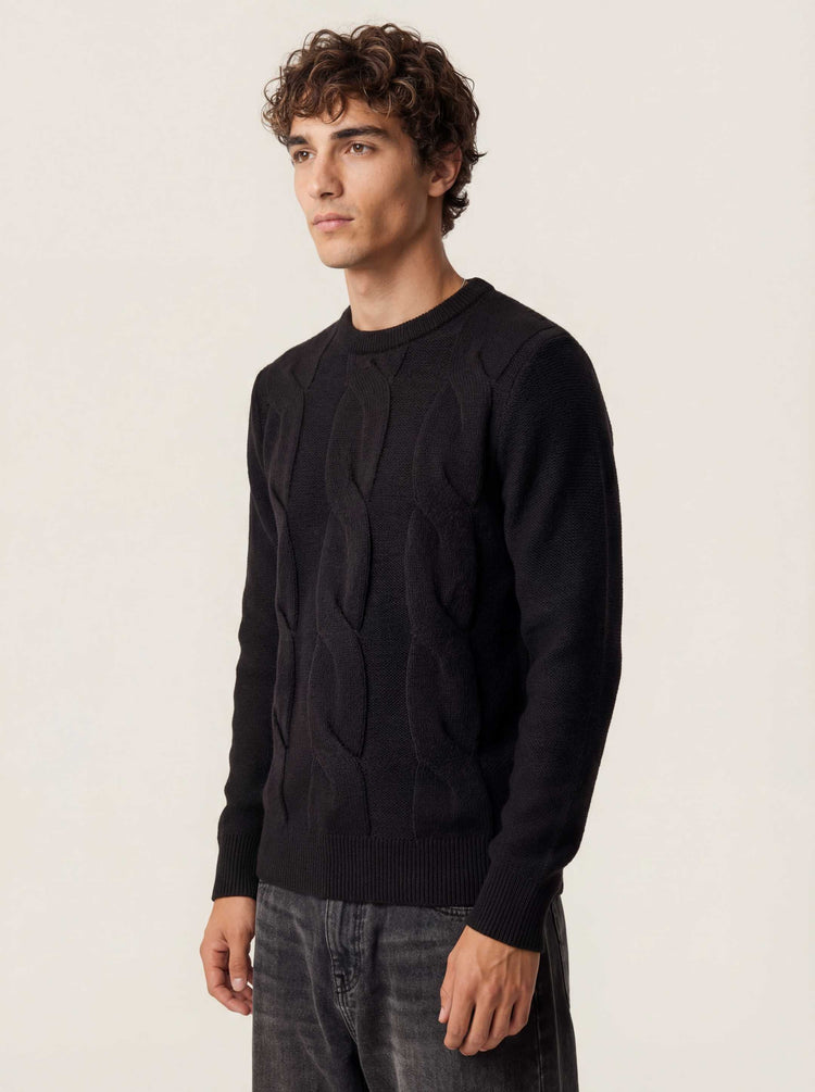 The Cable Knit Jumper Anthracite Black Image