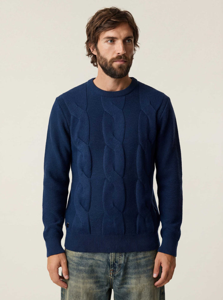 The Cable Knit Jumper Atlantic Blue Image