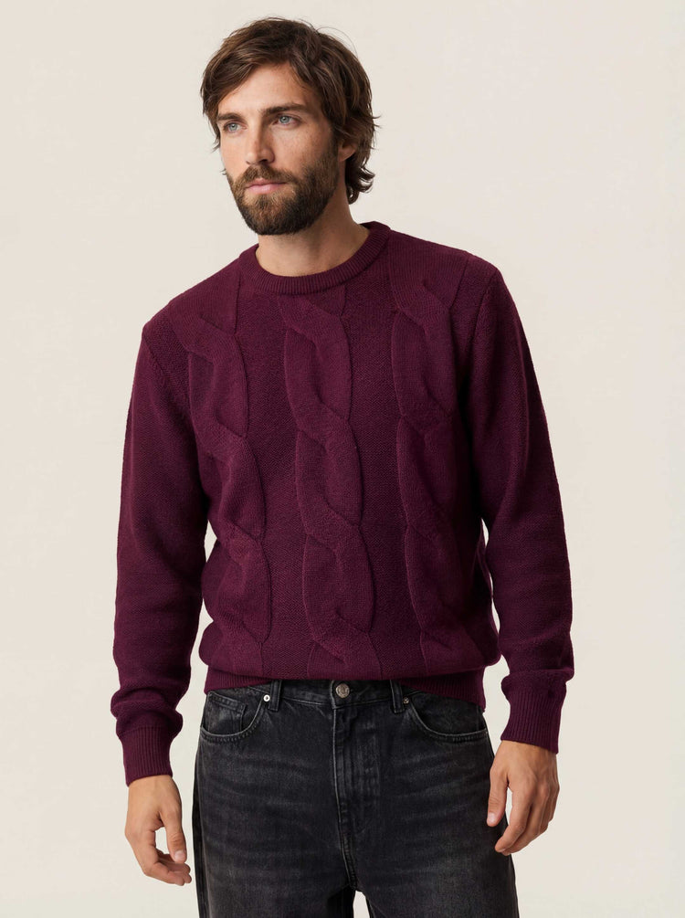 The Cable Knit Jumper Konini Burgundy Image