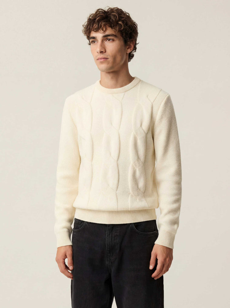The Cable Knit Jumper Raw White Image