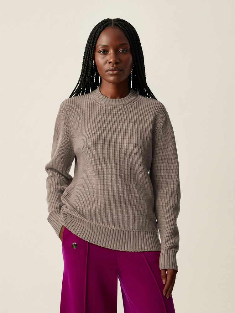 The Shepherd's Knit Crewneck Jumper Fawn Brown Image