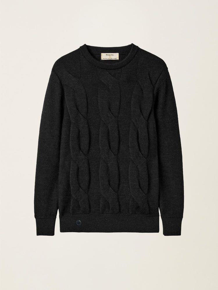 The Cable Knit Jumper Anthracite Black Image