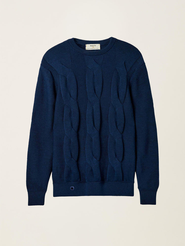 The Cable Knit Jumper Atlantic Blue Image