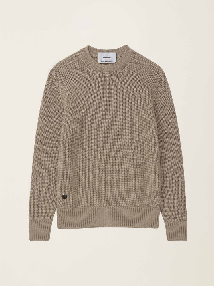 The Shepherd's Knit Crewneck Jumper Fawn Brown Image
