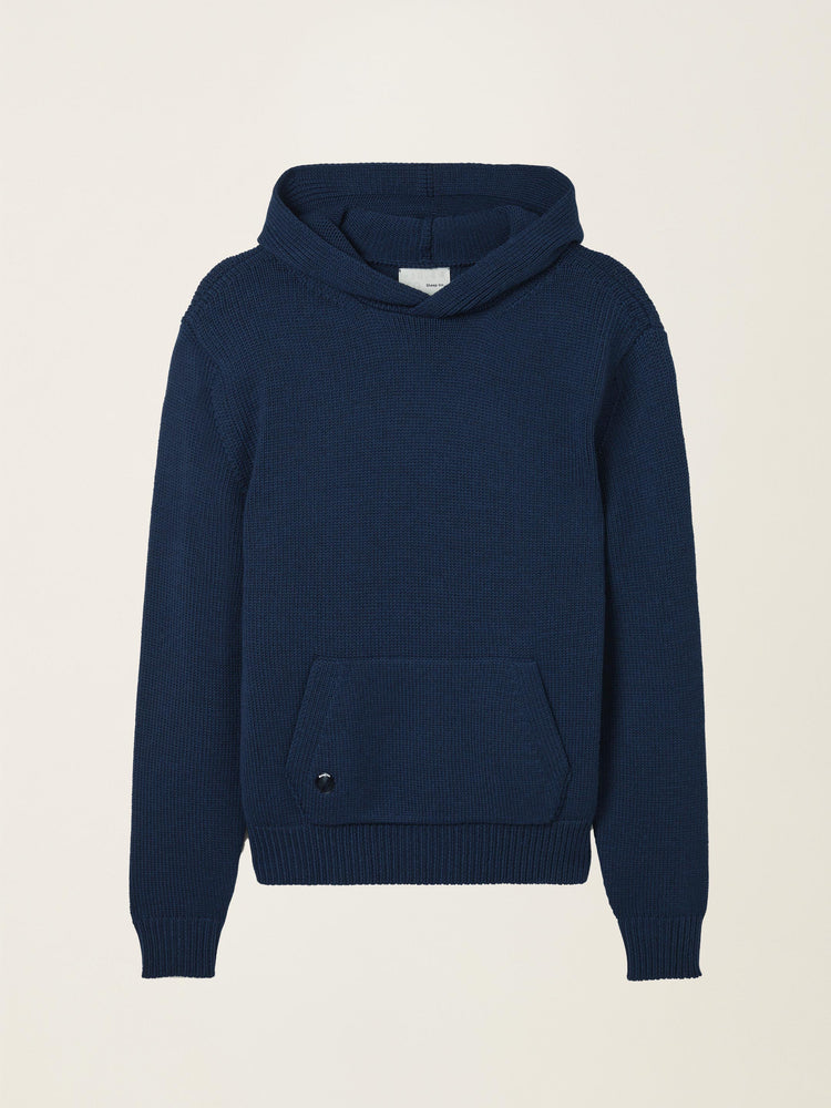 The Chunky Knit Hoodie Atlantic Blue Image