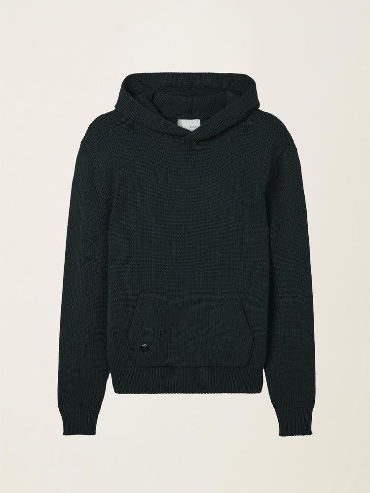The Chunky Knit Hoodie Forest Green Image