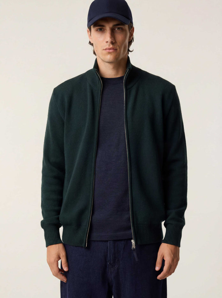 The Everyday Zip Through Jumper Forest Green Image