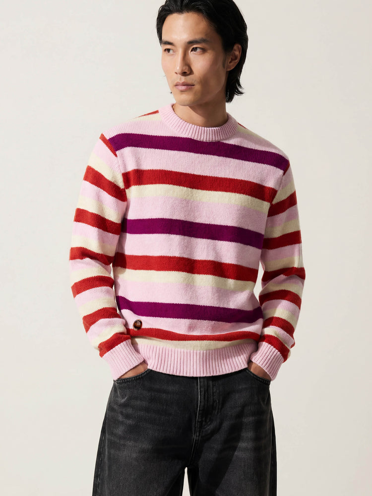 The Stripe Crewneck Jumper Candyfloss Pink Image