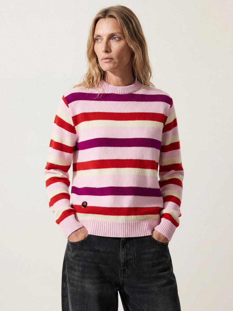 The Stripe Crewneck Jumper Candyfloss Pink Image