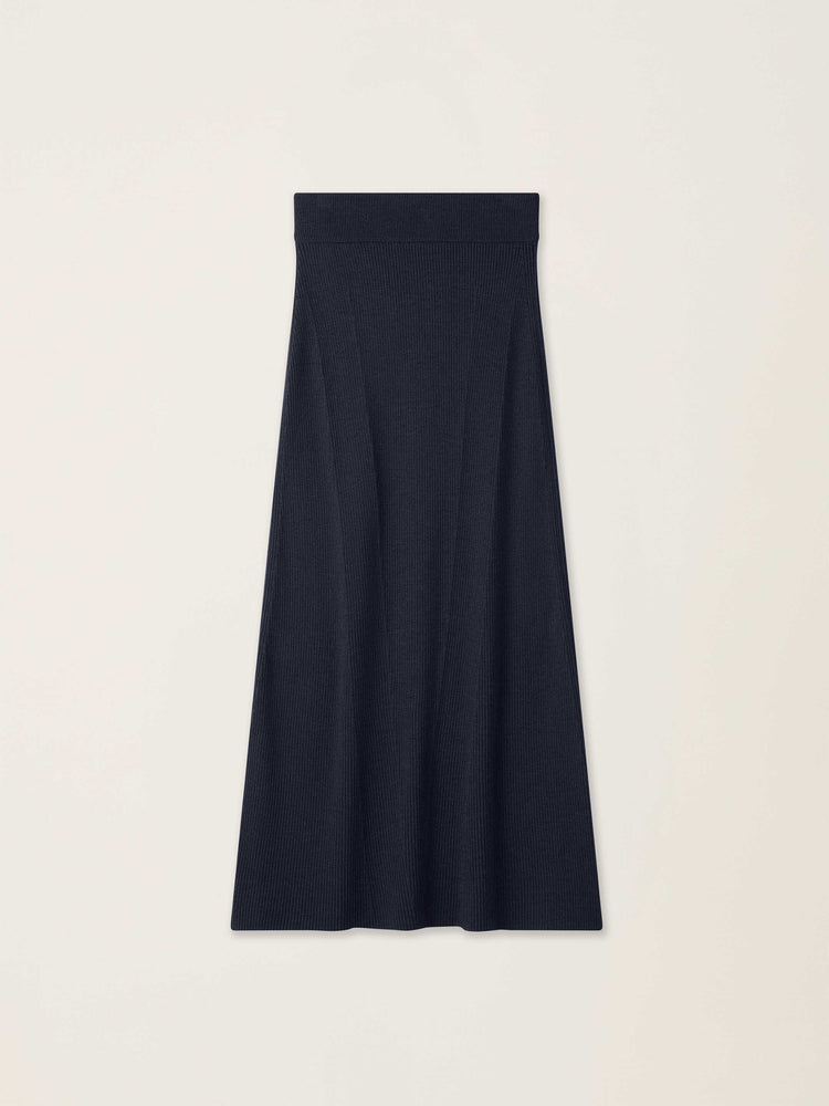 The Ribbed Knitted Skirt Pacific Blue Image