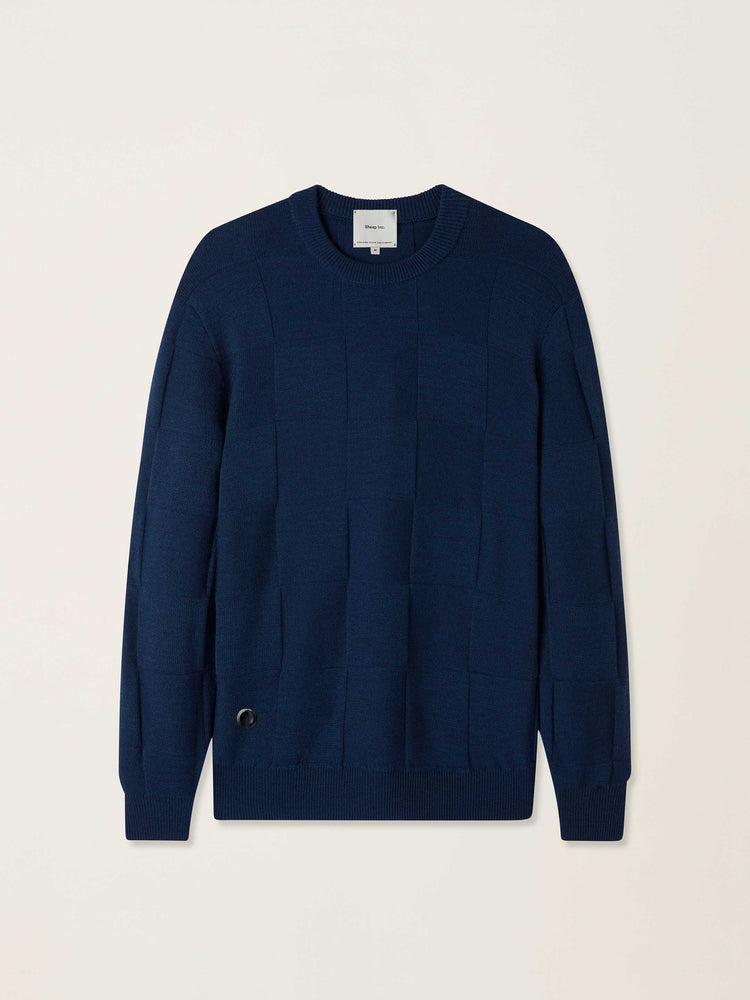 The Textured Crewneck Jumper Tasman Blue Image
