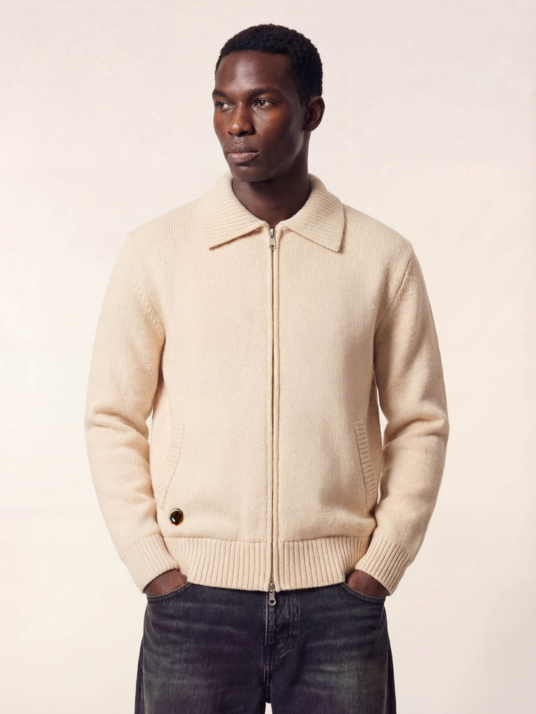 The Knitted Bomber Almond White Image