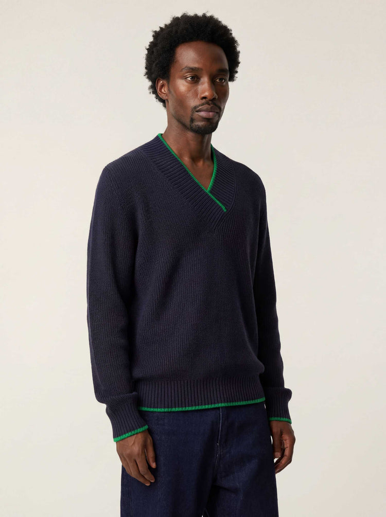 The Vale V-Neck Pacific Blue Image