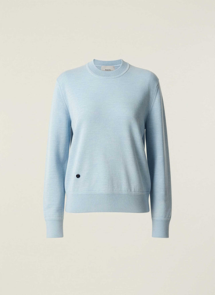The Boxy Knitted Crewneck Cloud Blue Image