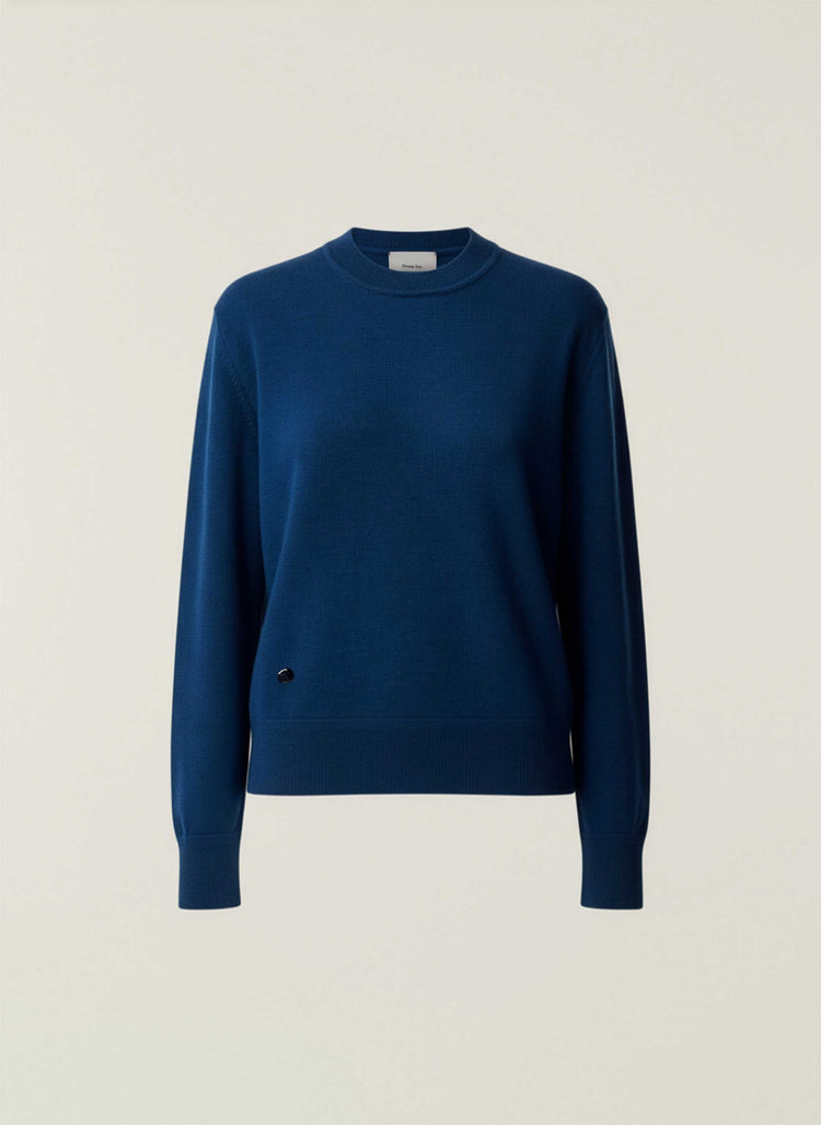 The Boxy Knitted Crewneck Tasman Blue Image