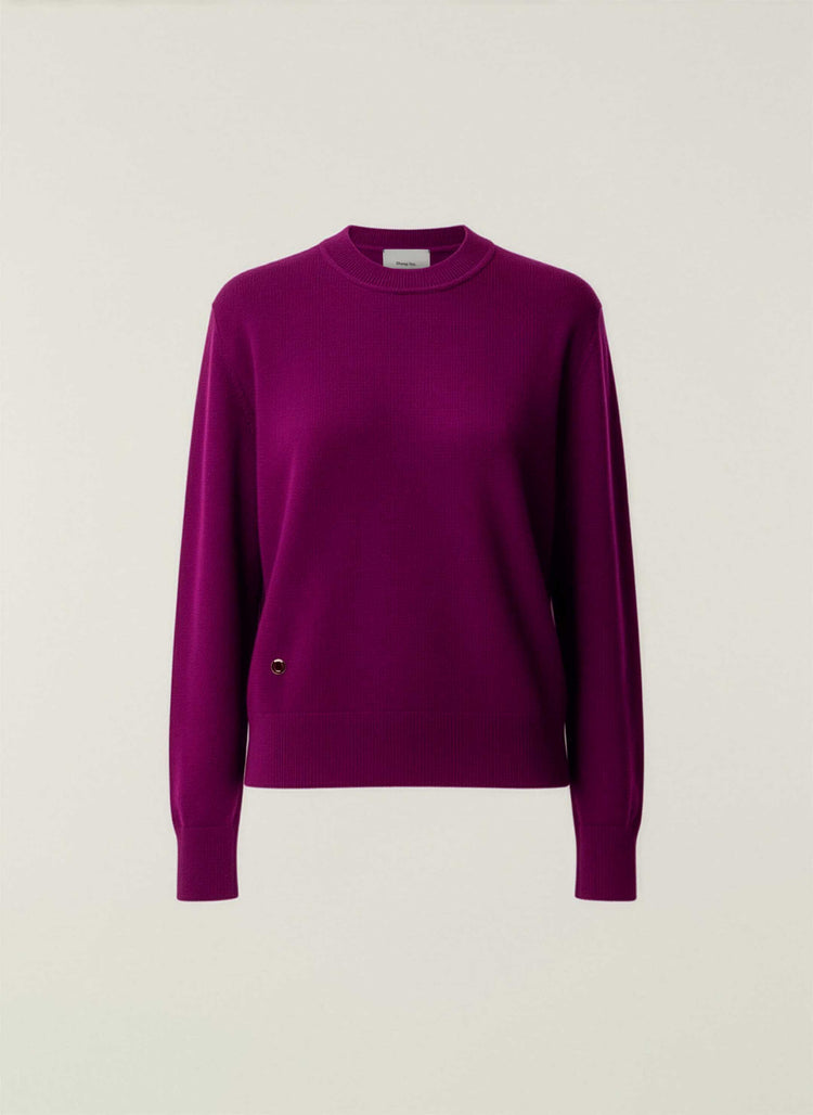 The Boxy Knitted Crewneck Royal Purple Image